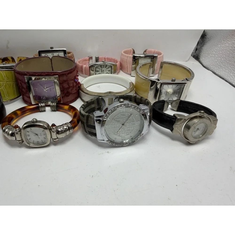 Mixed Cuff Bangle Bracelet‎ Watches Lot Of 20 Mixed Materials